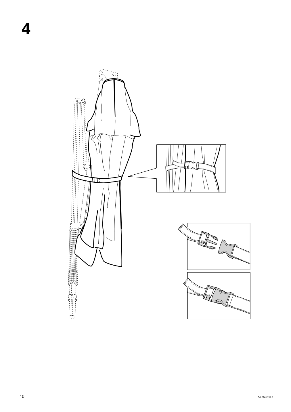 Assembly instructions for IKEA Varholmen umbrella canopy beige | Page 10 - IKEA KUGGÖ / VÅRHOLMEN umbrella with base 093.247.07