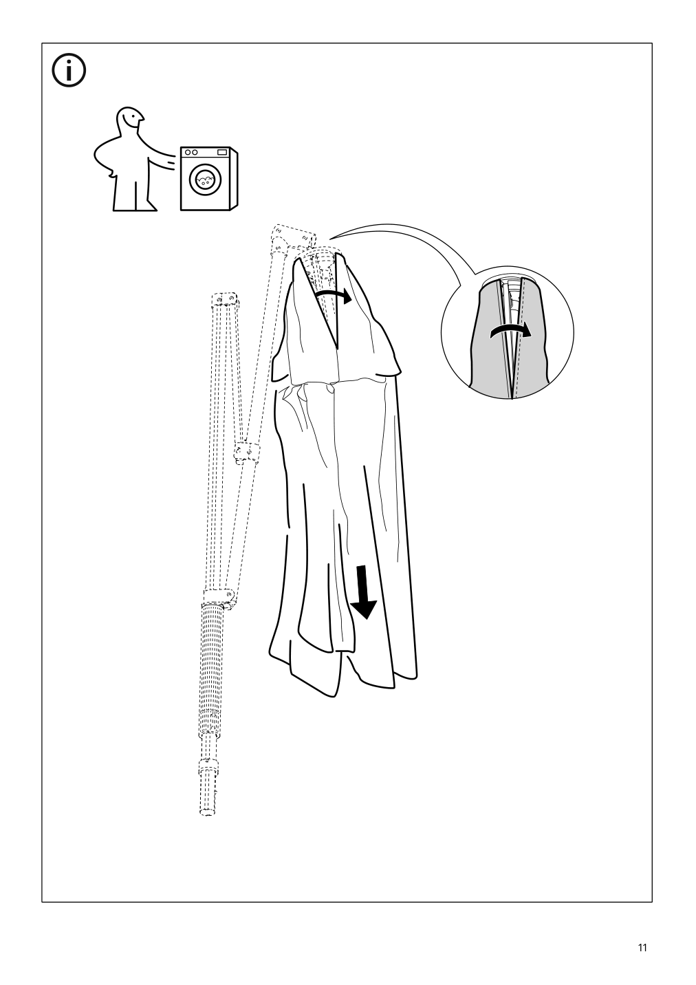 Assembly instructions for IKEA Varholmen umbrella canopy dark gray | Page 11 - IKEA BETSÖ / VÅRHOLMEN umbrella 394.136.17