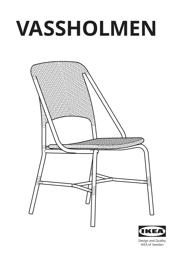 Assembly instructions for IKEA Vassholmen chair in outdoor black white | Page 1 - IKEA VASSHOLMEN chair, in/outdoor 305.037.40