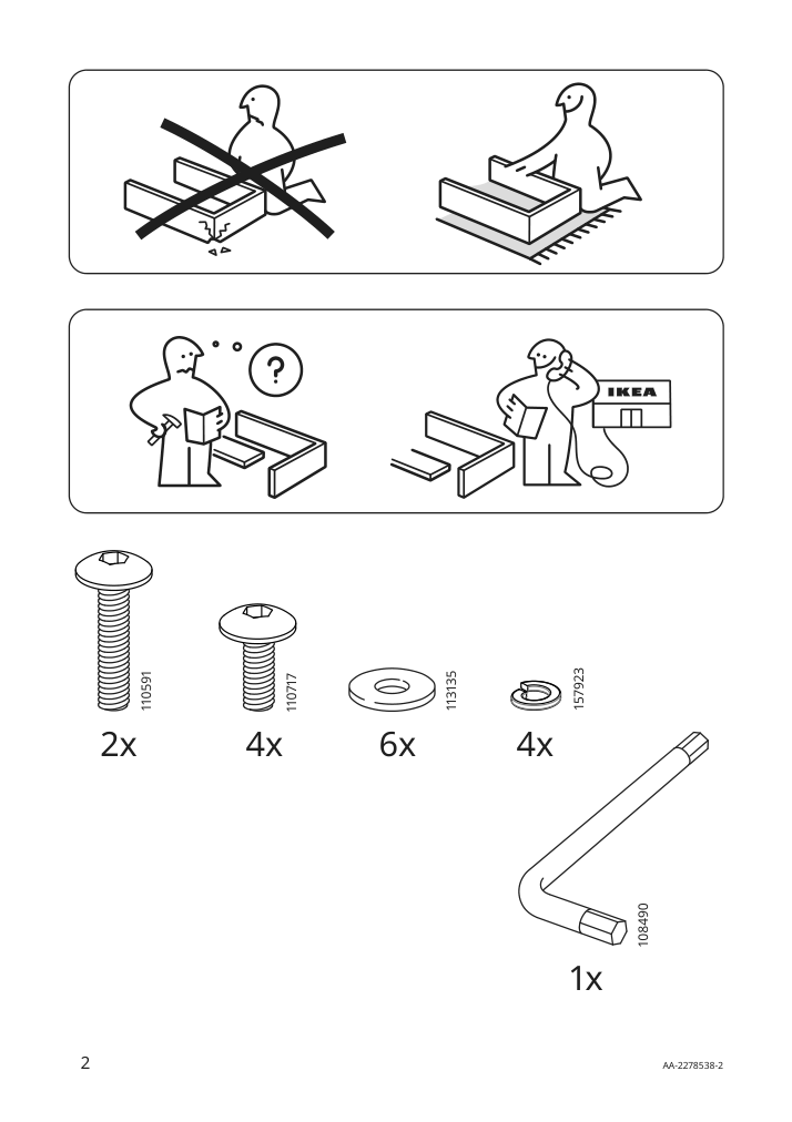 Assembly instructions for IKEA Vassholmen chair in outdoor black white | Page 2 - IKEA VASSHOLMEN chair, in/outdoor 305.037.40