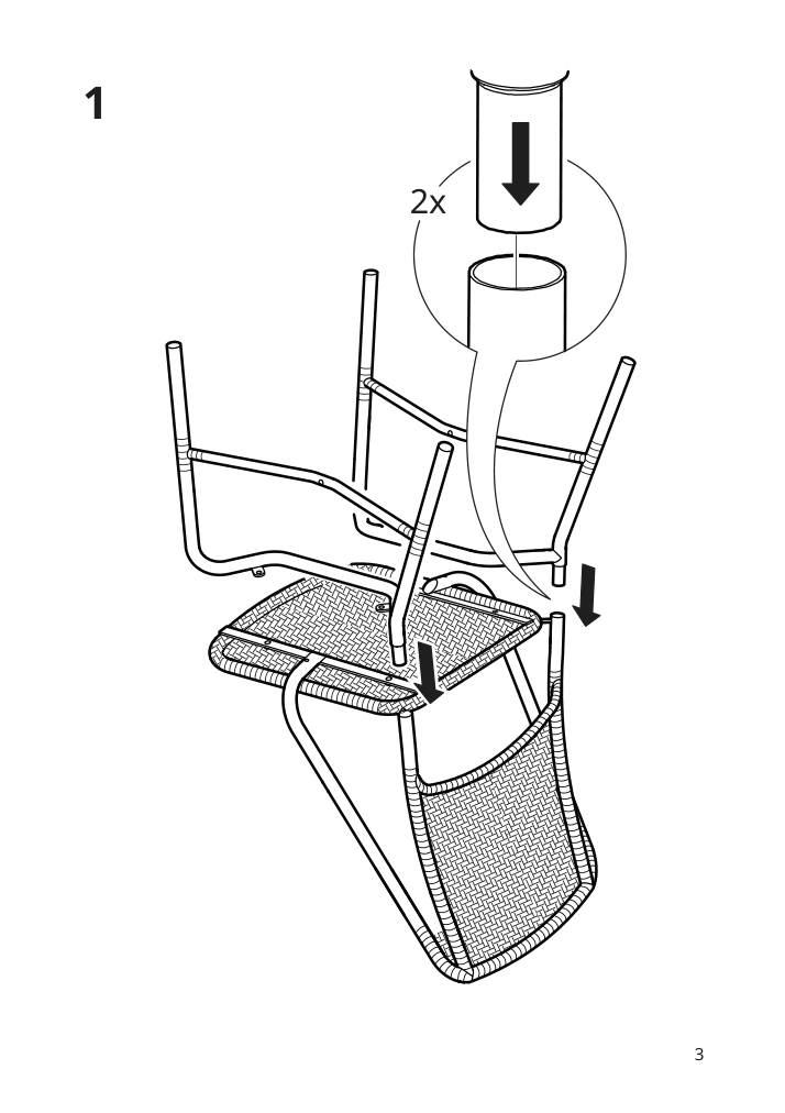 Assembly instructions for IKEA Vassholmen chair in outdoor black white | Page 3 - IKEA VASSHOLMEN chair, in/outdoor 305.037.40