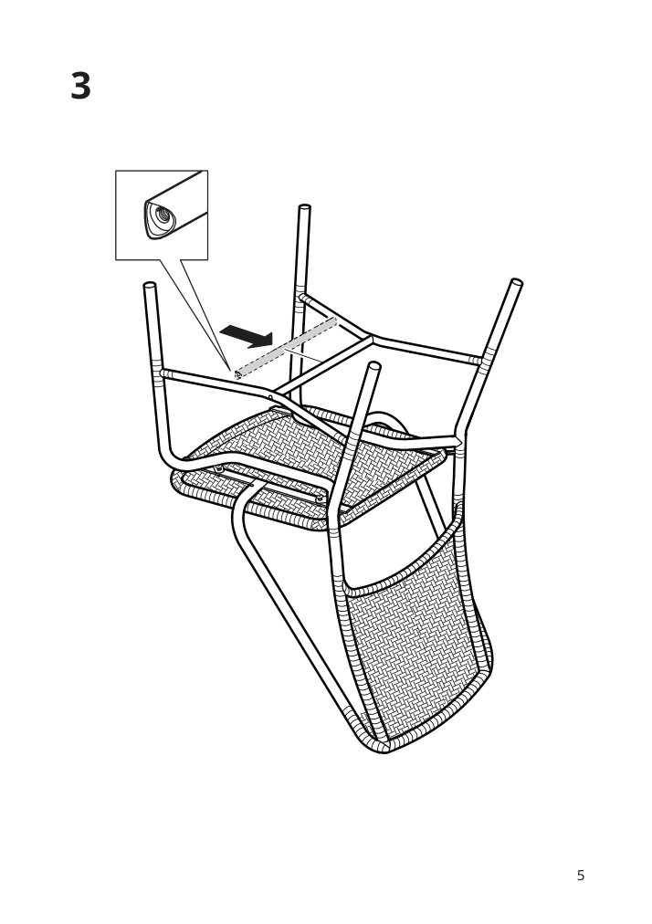 Assembly instructions for IKEA Vassholmen chair in outdoor black white | Page 5 - IKEA VASSHOLMEN chair, in/outdoor 305.037.40