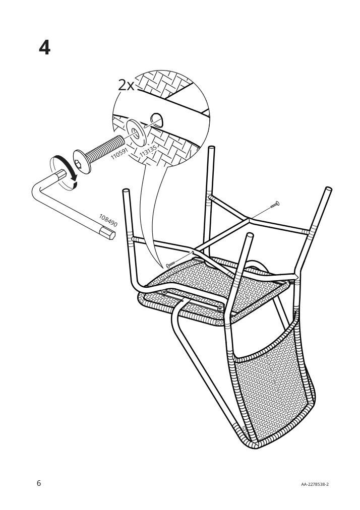 Assembly instructions for IKEA Vassholmen chair in outdoor black white | Page 6 - IKEA VASSHOLMEN chair, in/outdoor 305.037.40