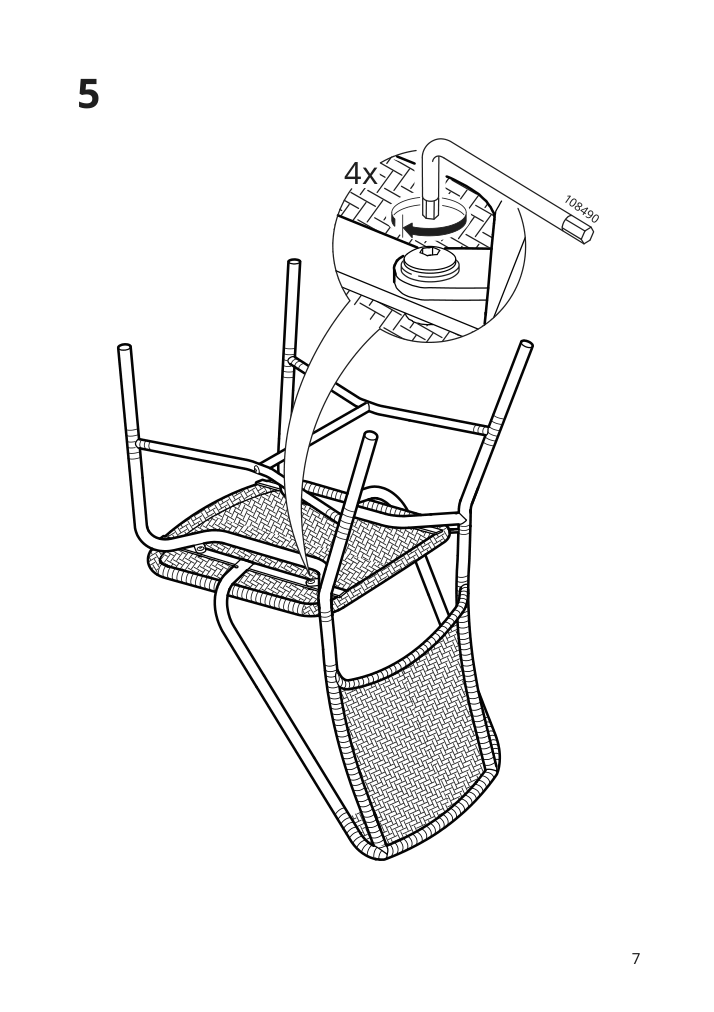 Assembly instructions for IKEA Vassholmen chair in outdoor black white | Page 7 - IKEA VASSHOLMEN chair, in/outdoor 305.037.40