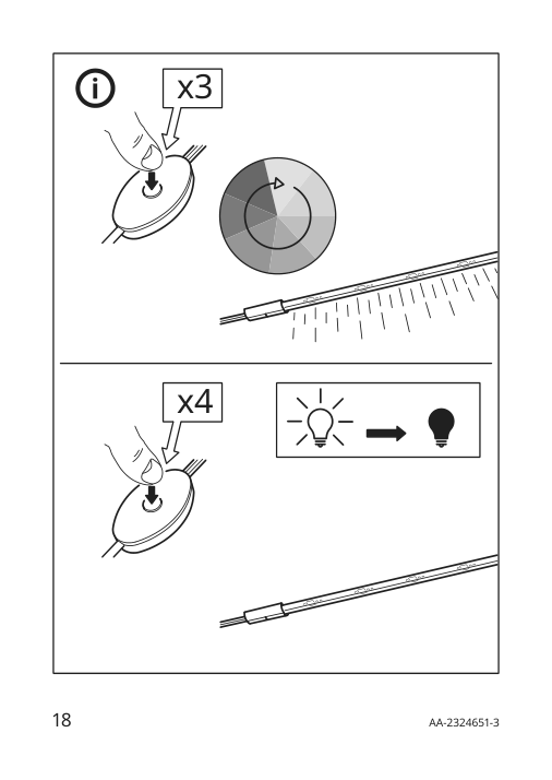 Assembly instructions for IKEA Vattensten led light strip multicolor | Page 18 - IKEA VATTENSTEN LED light strip 205.305.98