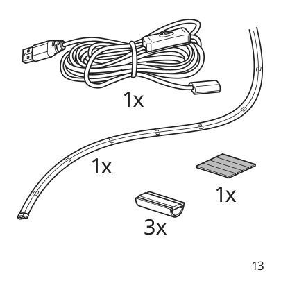 Assembly instructions for IKEA Vattensten led light strip white | Page 13 - IKEA VATTENSTEN LED light strip 105.305.32