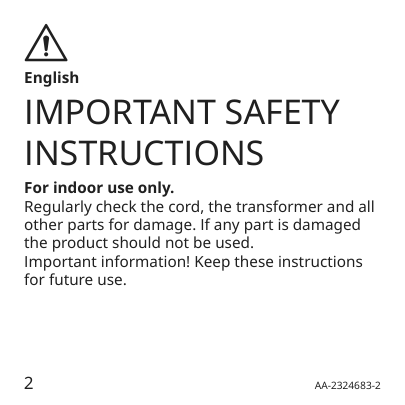 Assembly instructions for IKEA Vattensten led light strip white | Page 2 - IKEA VATTENSTEN LED light strip 105.305.32