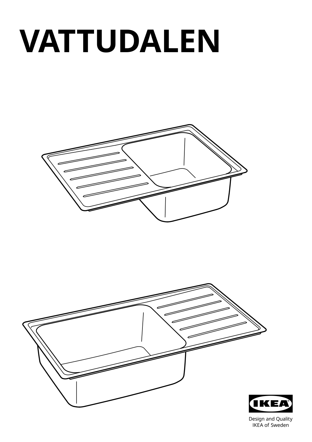 Assembly instructions for IKEA Vattudalen single bowl top mount sink stainless steel | Page 1 - IKEA ENHET kitchen 194.429.94