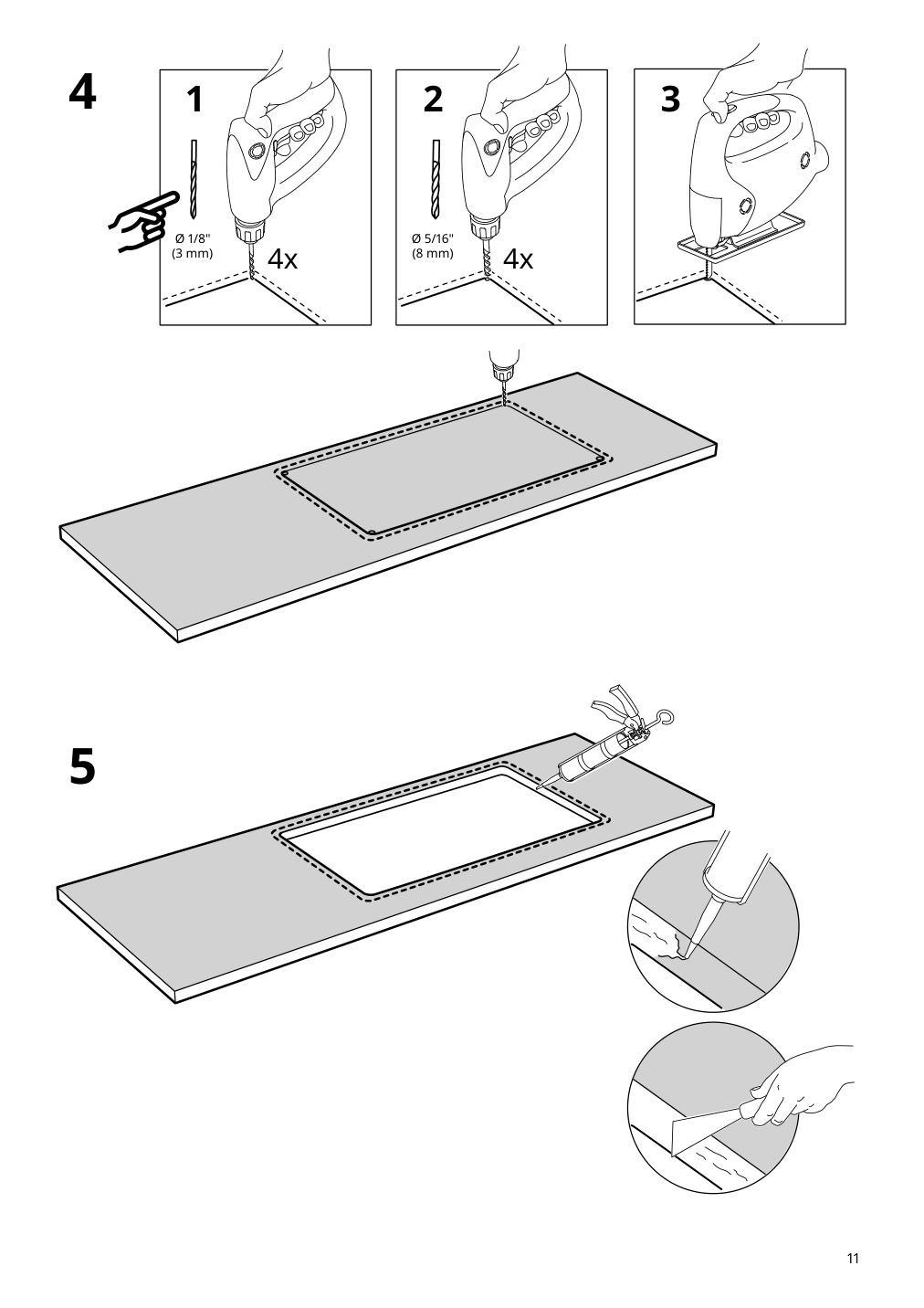 Assembly instructions for IKEA Vattudalen single bowl top mount sink stainless steel | Page 11 - IKEA ENHET kitchen 194.429.94