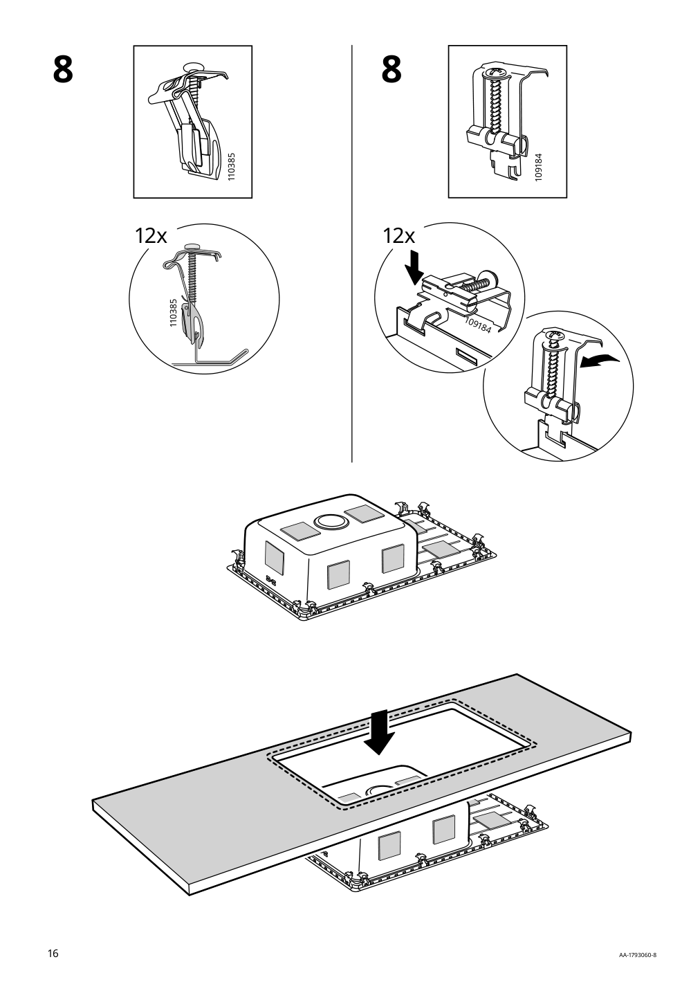 Assembly instructions for IKEA Vattudalen single bowl top mount sink stainless steel | Page 16 - IKEA ENHET kitchen 194.429.94