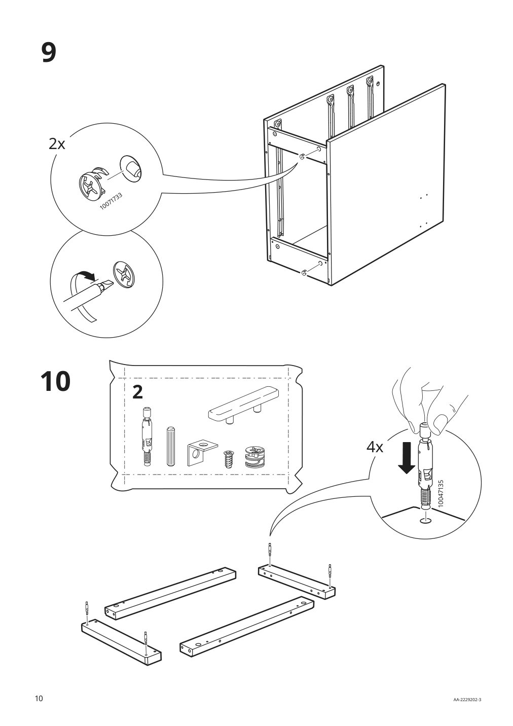 Assembly instructions for IKEA Vebjoern desk beige | Page 10 - IKEA VEBJÖRN desk 604.608.38