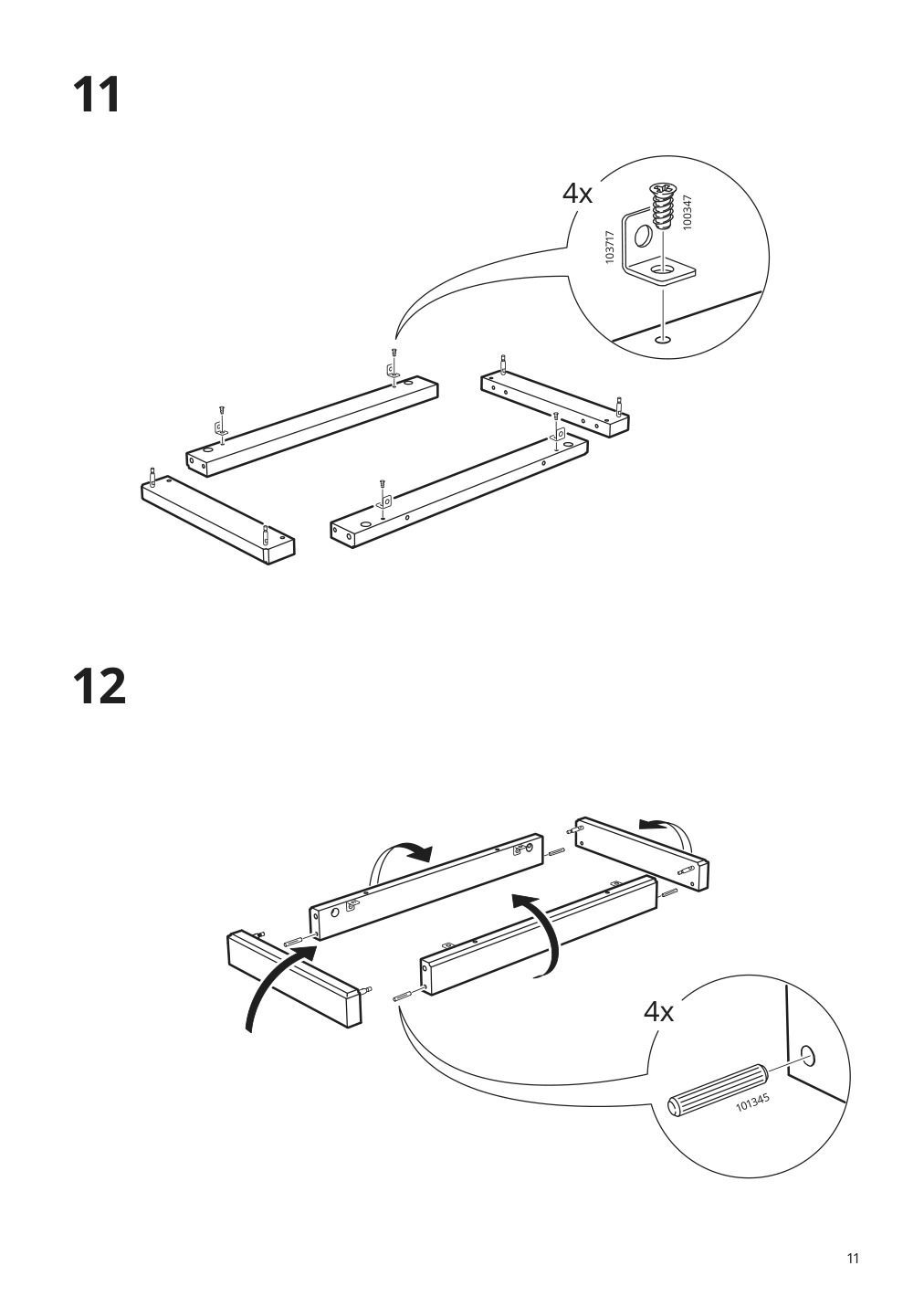 Assembly instructions for IKEA Vebjoern desk beige | Page 11 - IKEA VEBJÖRN desk 604.608.38