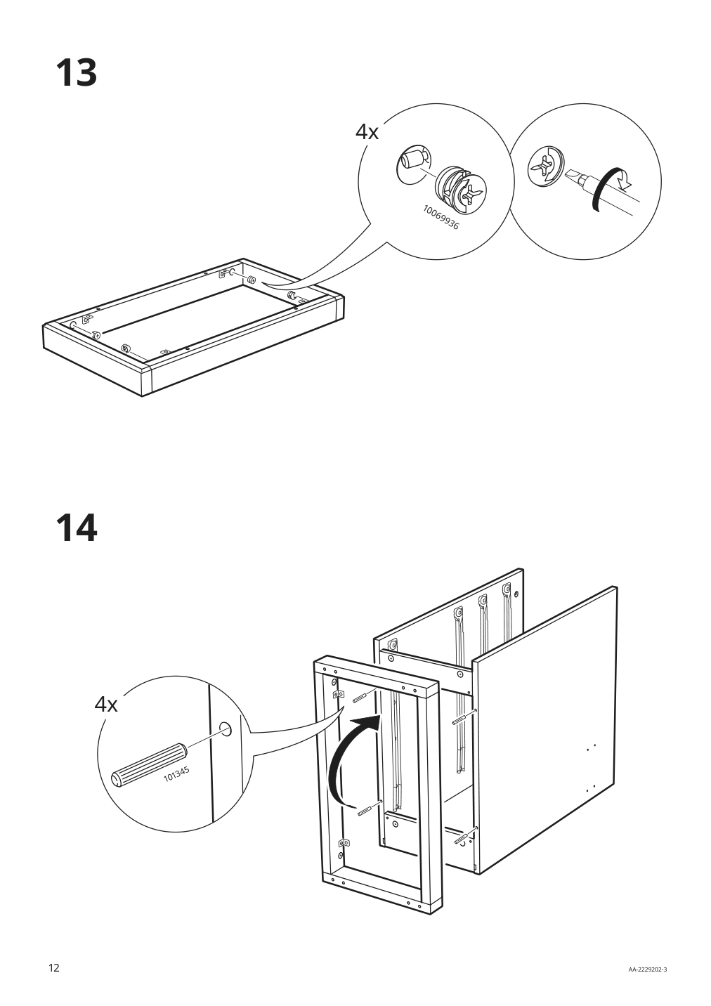 Assembly instructions for IKEA Vebjoern desk beige | Page 12 - IKEA VEBJÖRN desk 604.608.38