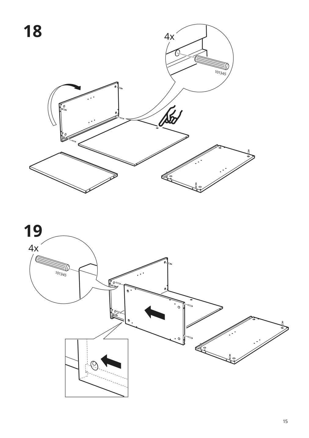 Assembly instructions for IKEA Vebjoern desk beige | Page 15 - IKEA VEBJÖRN desk 604.608.38