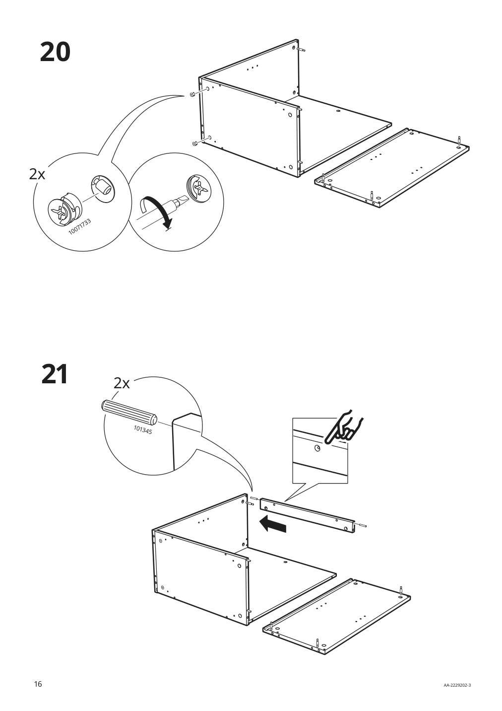 Assembly instructions for IKEA Vebjoern desk beige | Page 16 - IKEA VEBJÖRN desk 604.608.38