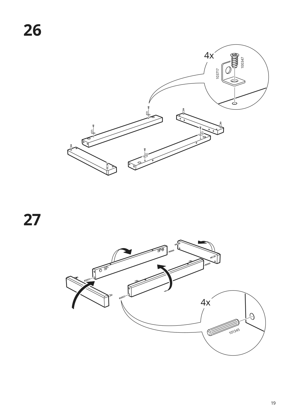 Assembly instructions for IKEA Vebjoern desk beige | Page 19 - IKEA VEBJÖRN desk 604.608.38