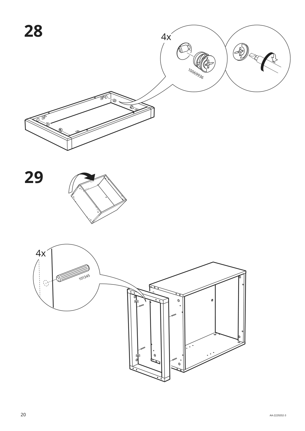 Assembly instructions for IKEA Vebjoern desk beige | Page 20 - IKEA VEBJÖRN desk 604.608.38