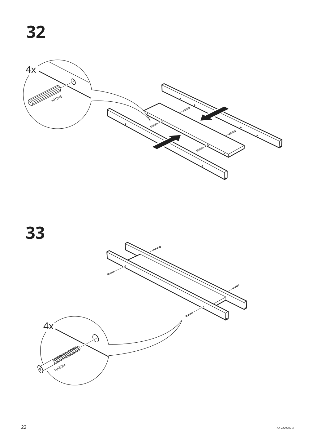 Assembly instructions for IKEA Vebjoern desk beige | Page 22 - IKEA VEBJÖRN desk 604.608.38