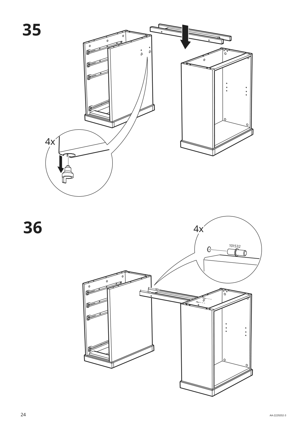 Assembly instructions for IKEA Vebjoern desk beige | Page 24 - IKEA VEBJÖRN desk 604.608.38