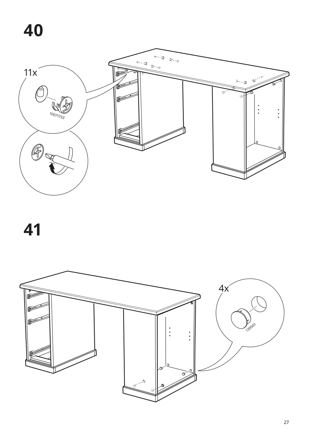 Assembly instructions for IKEA Vebjoern desk beige | Page 27 - IKEA VEBJÖRN desk 604.608.38