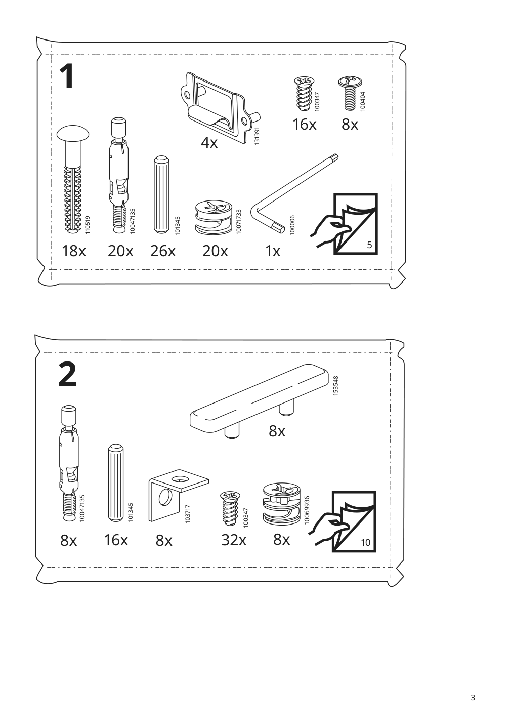 Assembly instructions for IKEA Vebjoern desk beige | Page 3 - IKEA VEBJÖRN desk 604.608.38