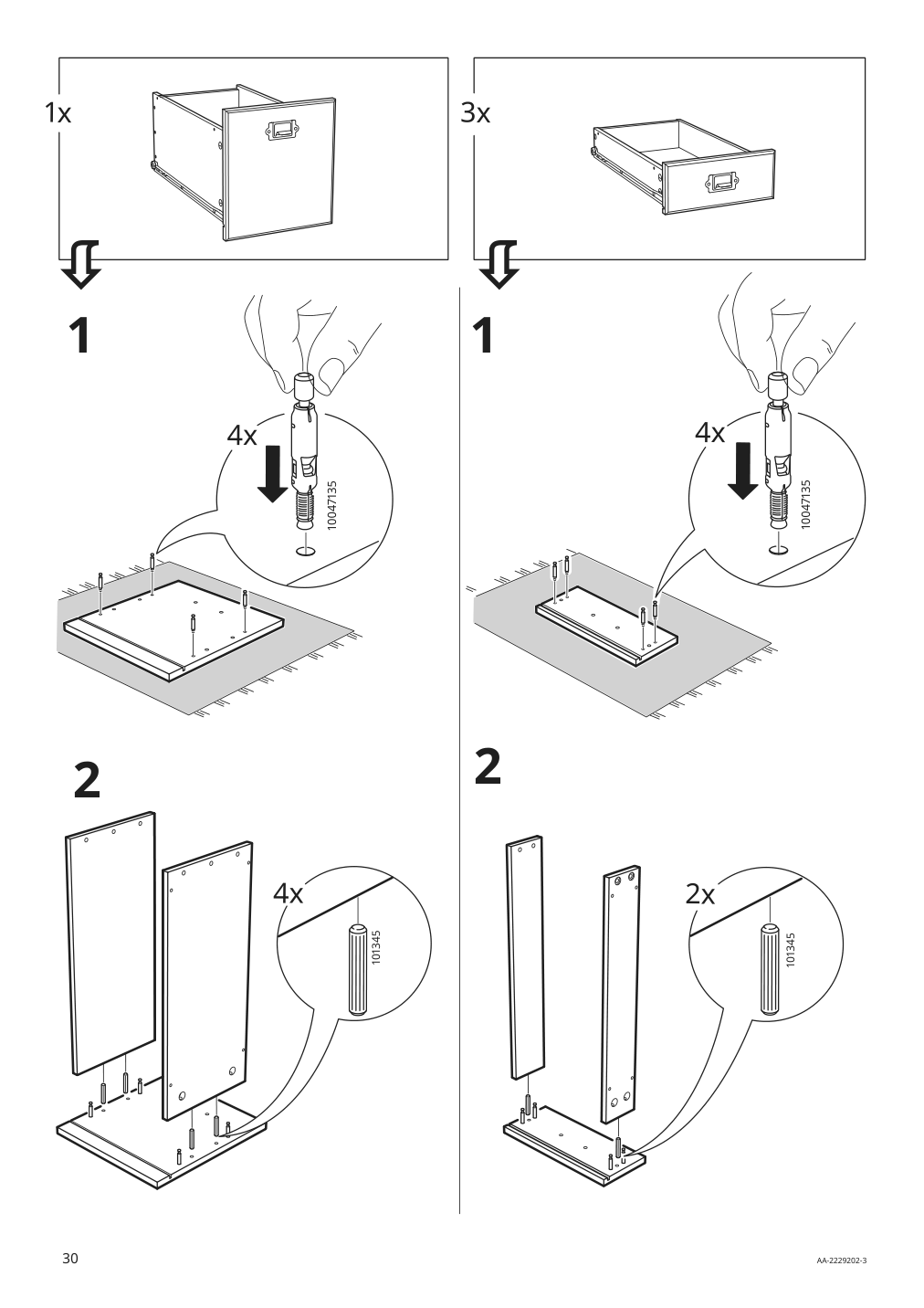 Assembly instructions for IKEA Vebjoern desk beige | Page 30 - IKEA VEBJÖRN desk 604.608.38