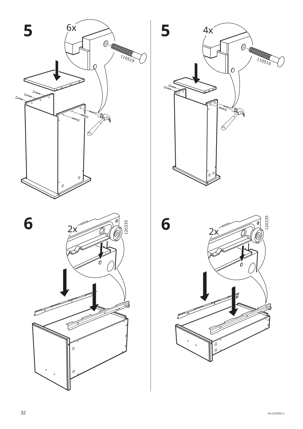 Assembly instructions for IKEA Vebjoern desk beige | Page 32 - IKEA VEBJÖRN desk 604.608.38