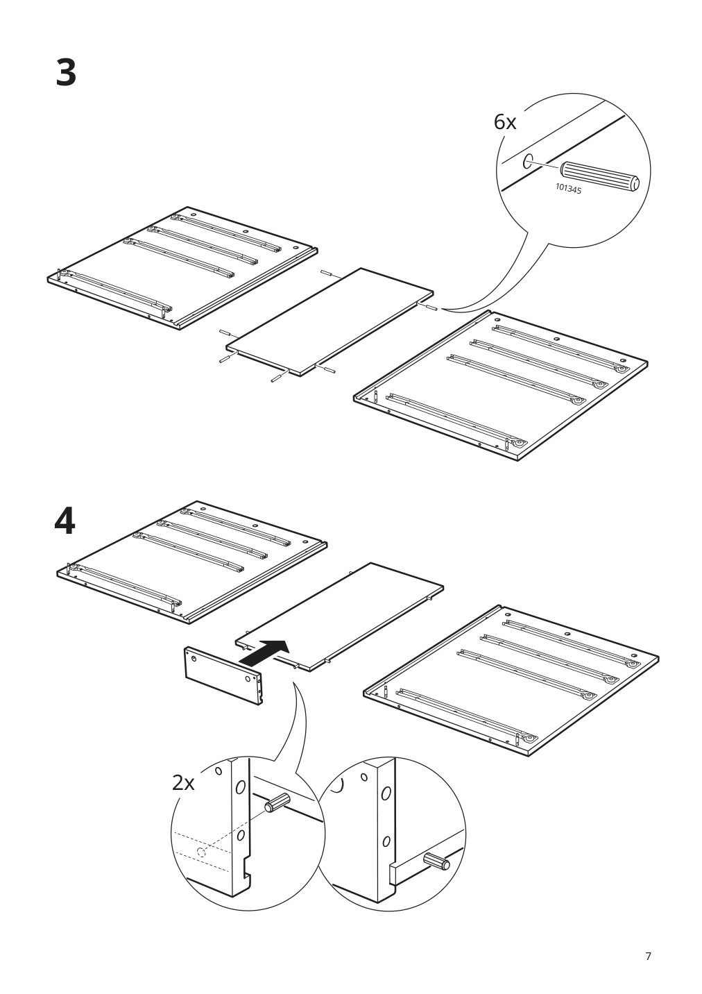 Assembly instructions for IKEA Vebjoern desk beige | Page 7 - IKEA VEBJÖRN desk 604.608.38