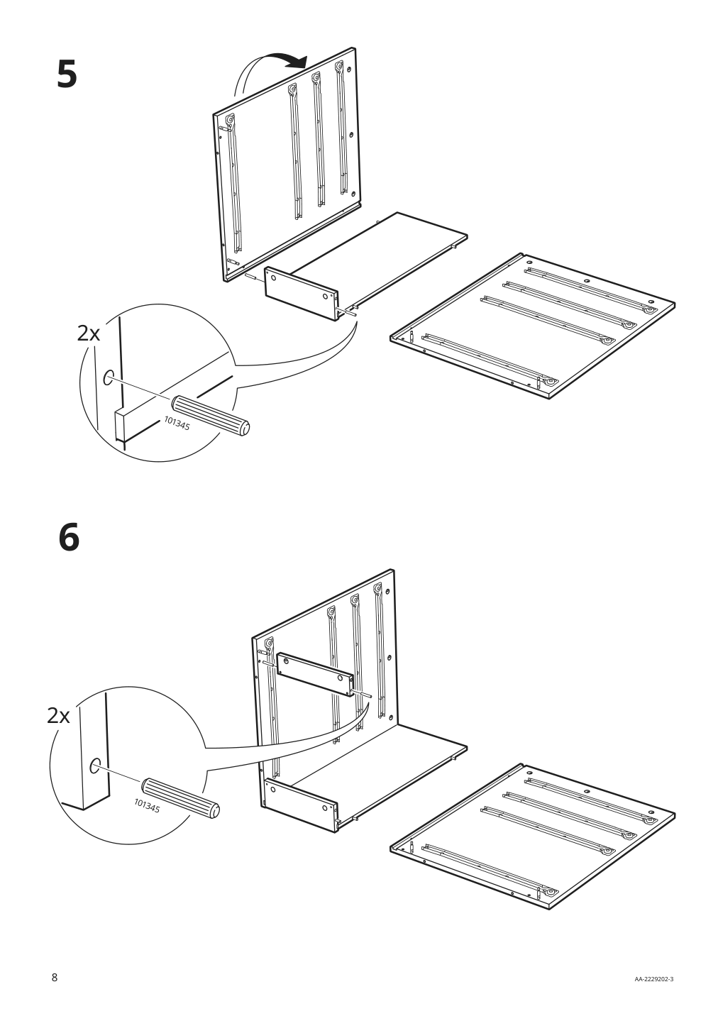 Assembly instructions for IKEA Vebjoern desk beige | Page 8 - IKEA VEBJÖRN desk 604.608.38