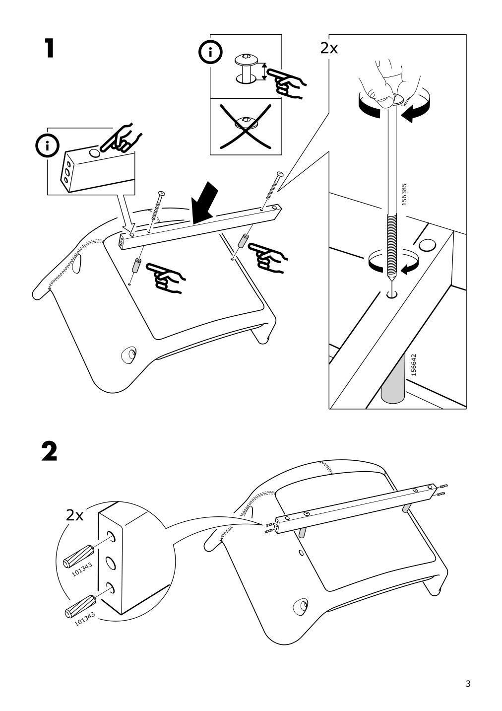 Assembly instructions for IKEA Vedbo armchair gunnared light green | Page 3 - IKEA VEDBO armchair 404.942.50