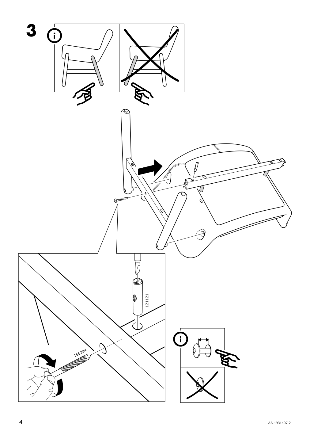 Assembly instructions for IKEA Vedbo armchair gunnared light green | Page 4 - IKEA VEDBO armchair 404.942.50