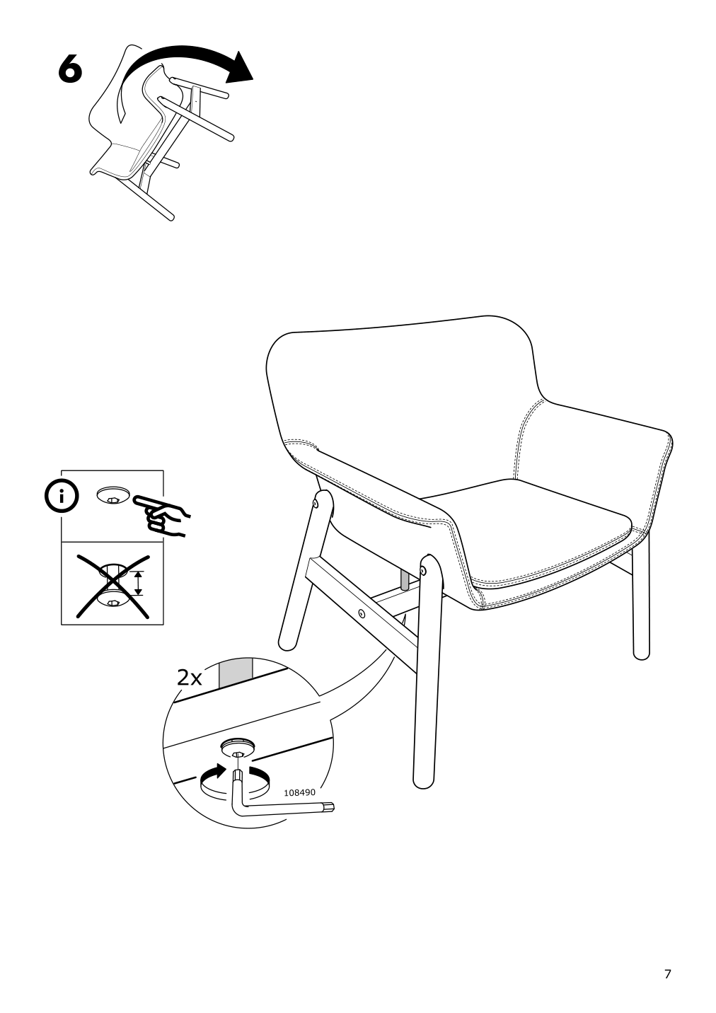 Assembly instructions for IKEA Vedbo armchair gunnared light green | Page 7 - IKEA VEDBO armchair 404.942.50