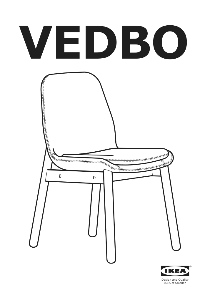 Assembly instructions for IKEA Vedbo chair black gunnared dark gray | Page 1 - IKEA VEDBO chair 604.031.50