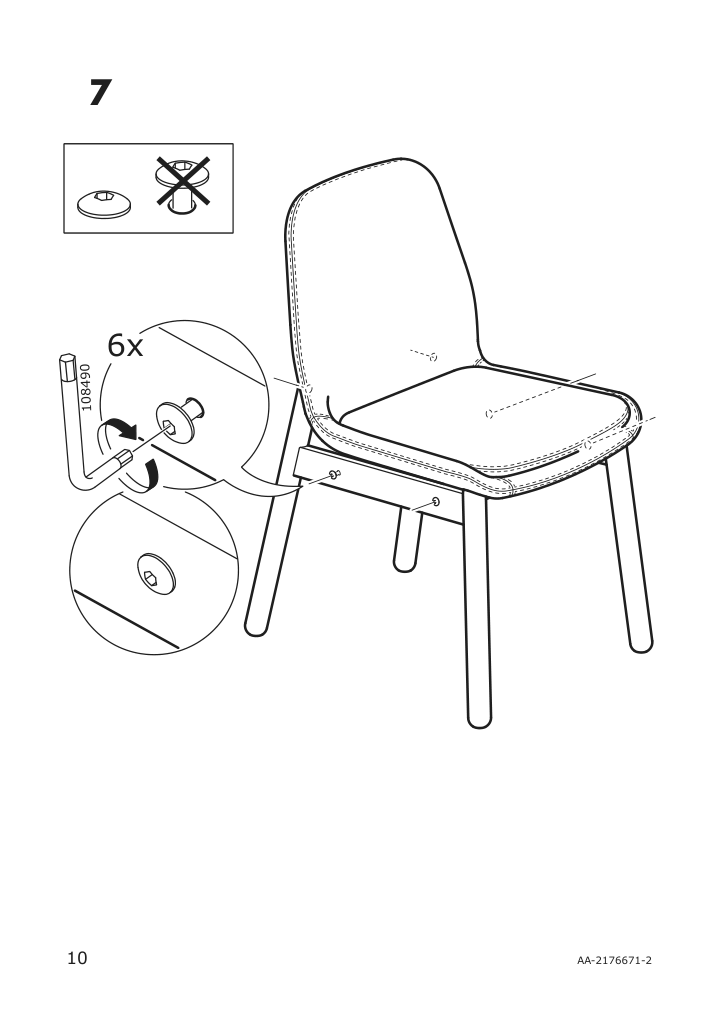 Assembly instructions for IKEA Vedbo chair black gunnared dark gray | Page 10 - IKEA VEDBO chair 604.031.50