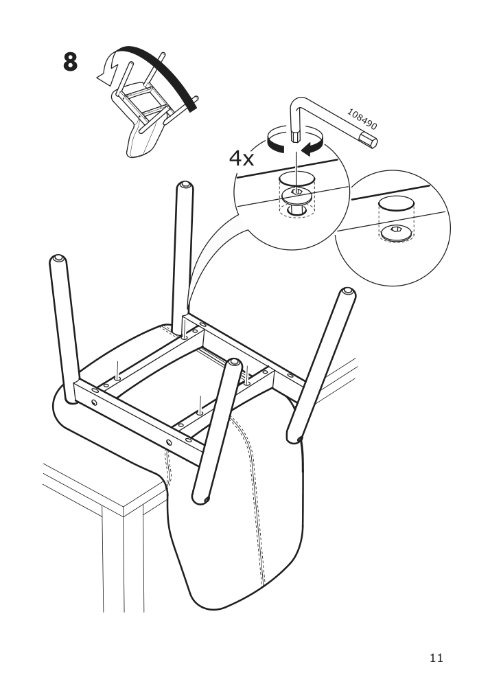 Assembly instructions for IKEA Vedbo chair black gunnared dark gray | Page 11 - IKEA VEDBO chair 604.031.50