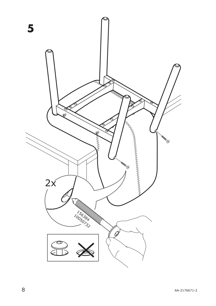 Assembly instructions for IKEA Vedbo chair black gunnared dark gray | Page 8 - IKEA VEDBO chair 604.031.50