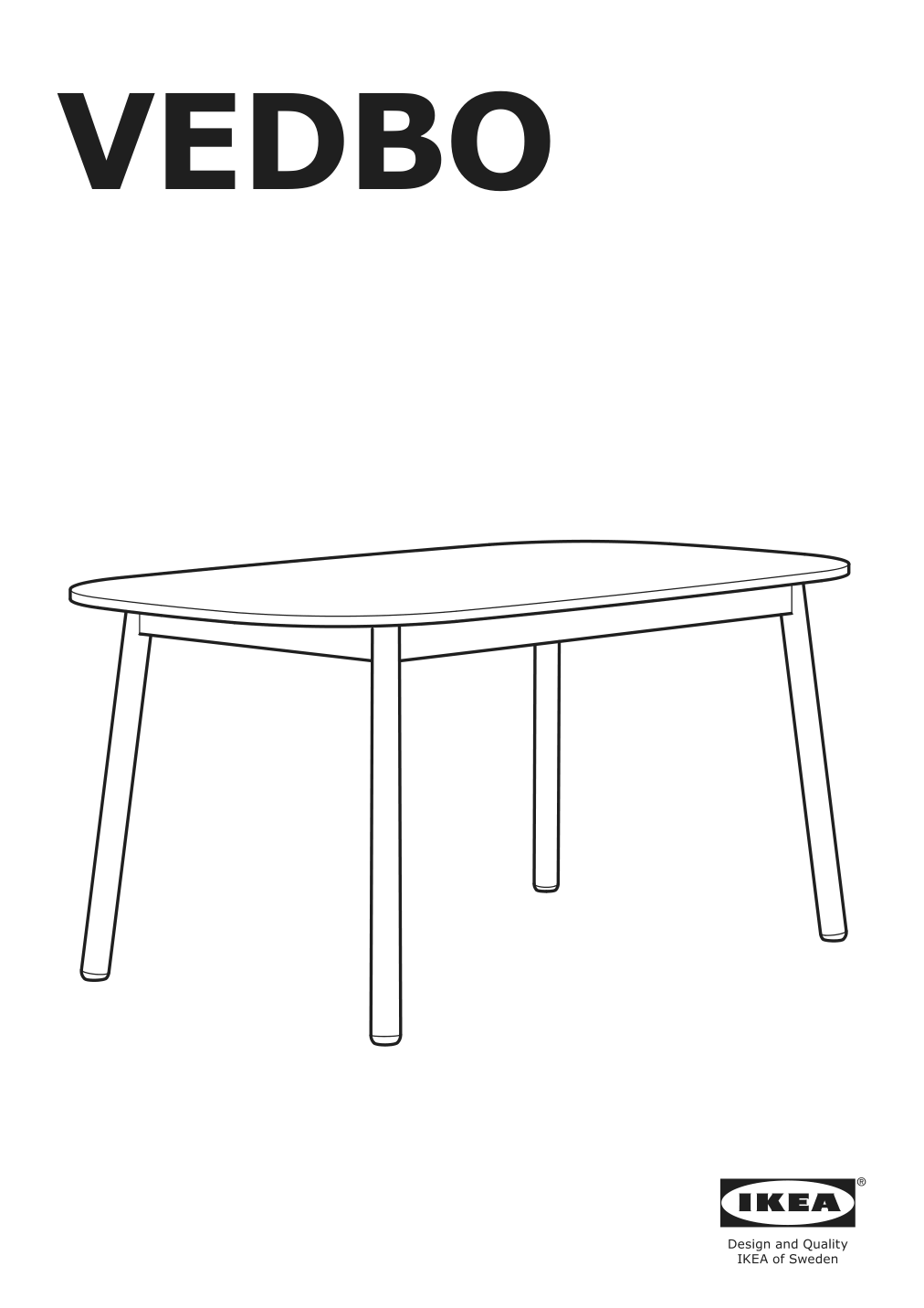 Assembly instructions for IKEA Vedbo dining table black | Page 1 - IKEA VEDBO / VEDBO table and 4 chairs 093.068.88