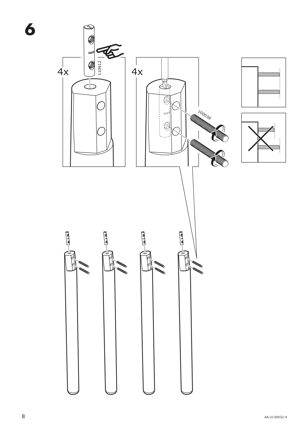 Assembly instructions for IKEA Vedbo dining table black | Page 8 - IKEA VEDBO / VEDBO table and 4 chairs 093.068.88