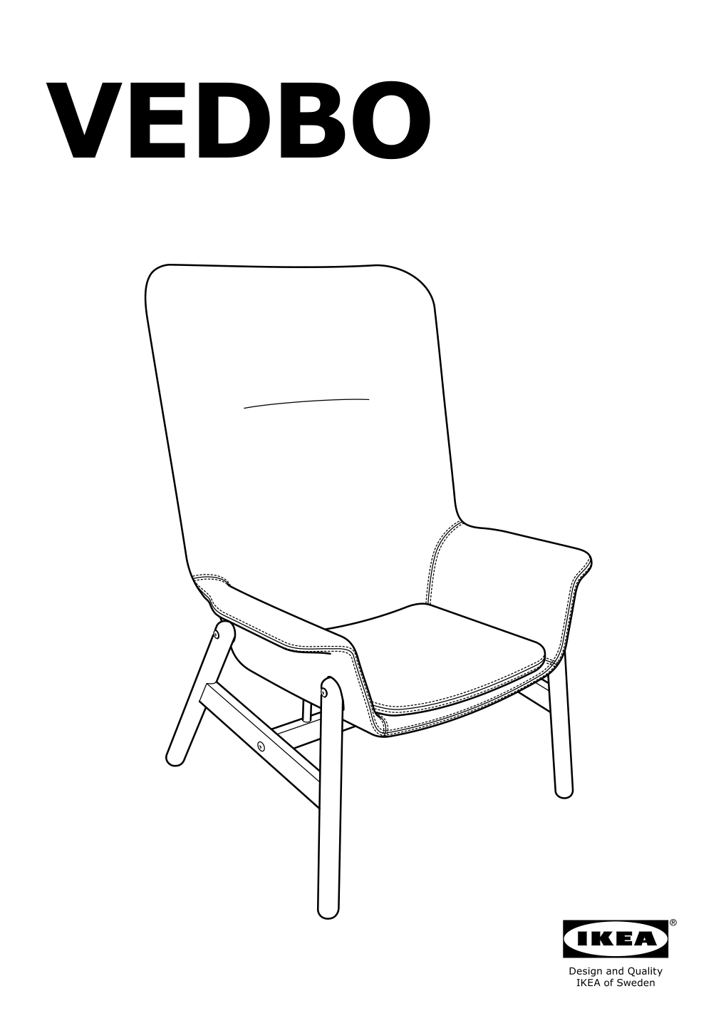 Assembly instructions for IKEA Vedbo high back armchair gunnared light brown pink | Page 1 - IKEA VEDBO high back armchair 104.235.89