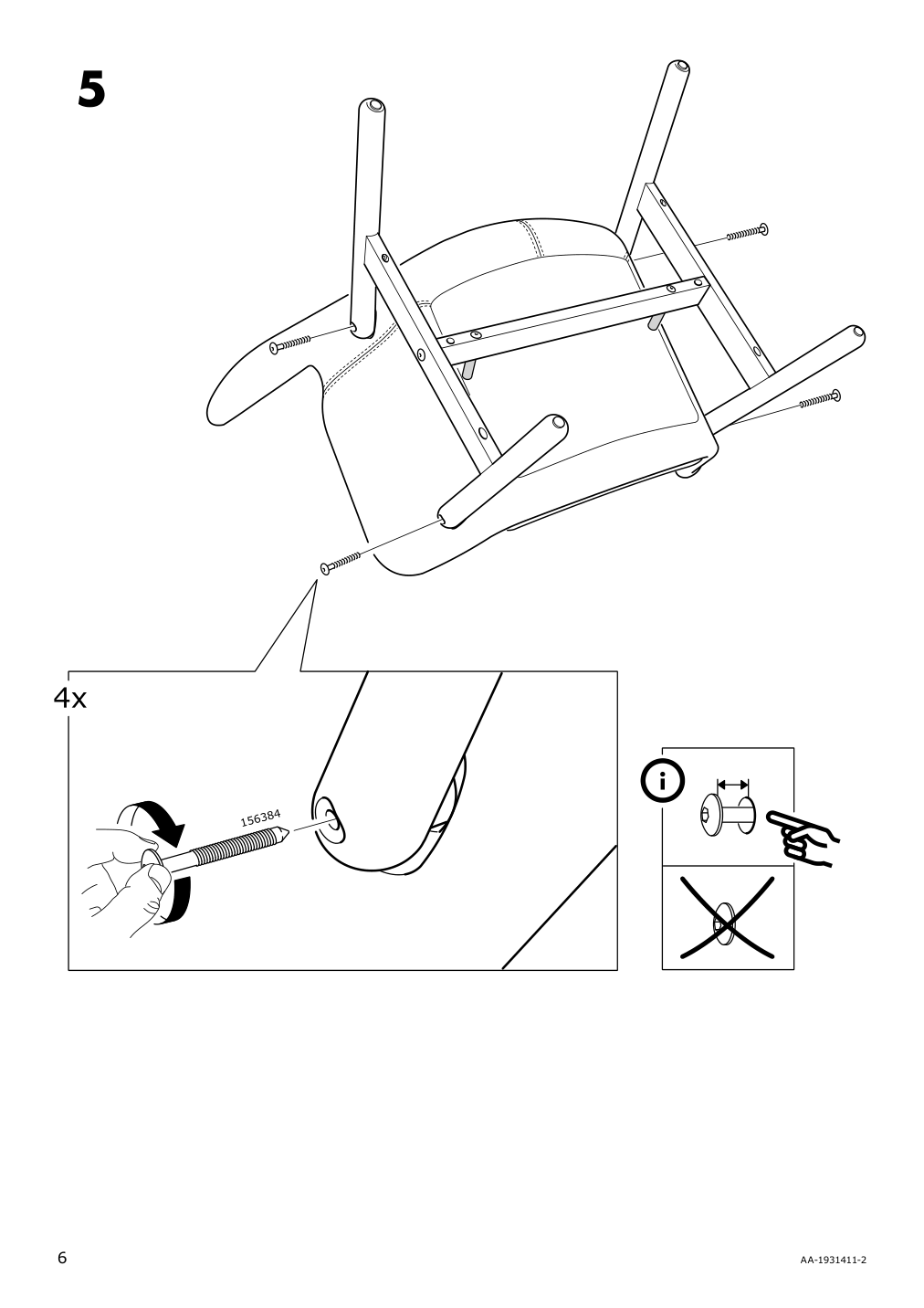 Assembly instructions for IKEA Vedbo high back armchair gunnared light brown pink | Page 6 - IKEA VEDBO high back armchair 104.235.89