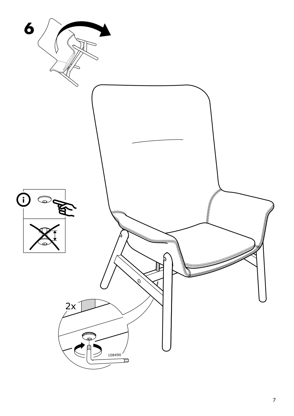 Assembly instructions for IKEA Vedbo high back armchair gunnared light green | Page 7 - IKEA VEDBO high back armchair 504.942.59