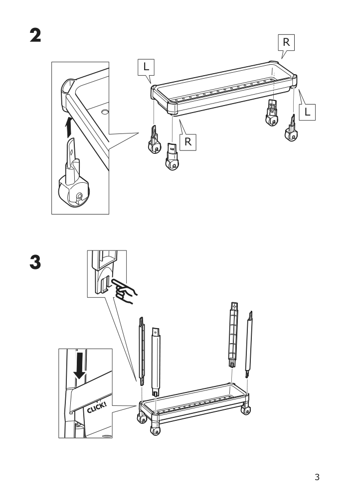 Assembly instructions for IKEA Vesken cart white | Page 3 - IKEA VESKEN cart 004.712.22