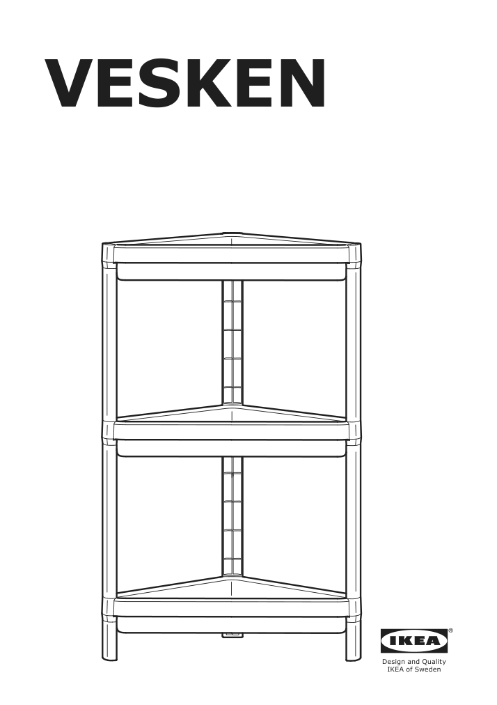 Assembly instructions for IKEA Vesken corner shelf unit white | Page 1 - IKEA VESKEN corner shelf unit 704.710.92