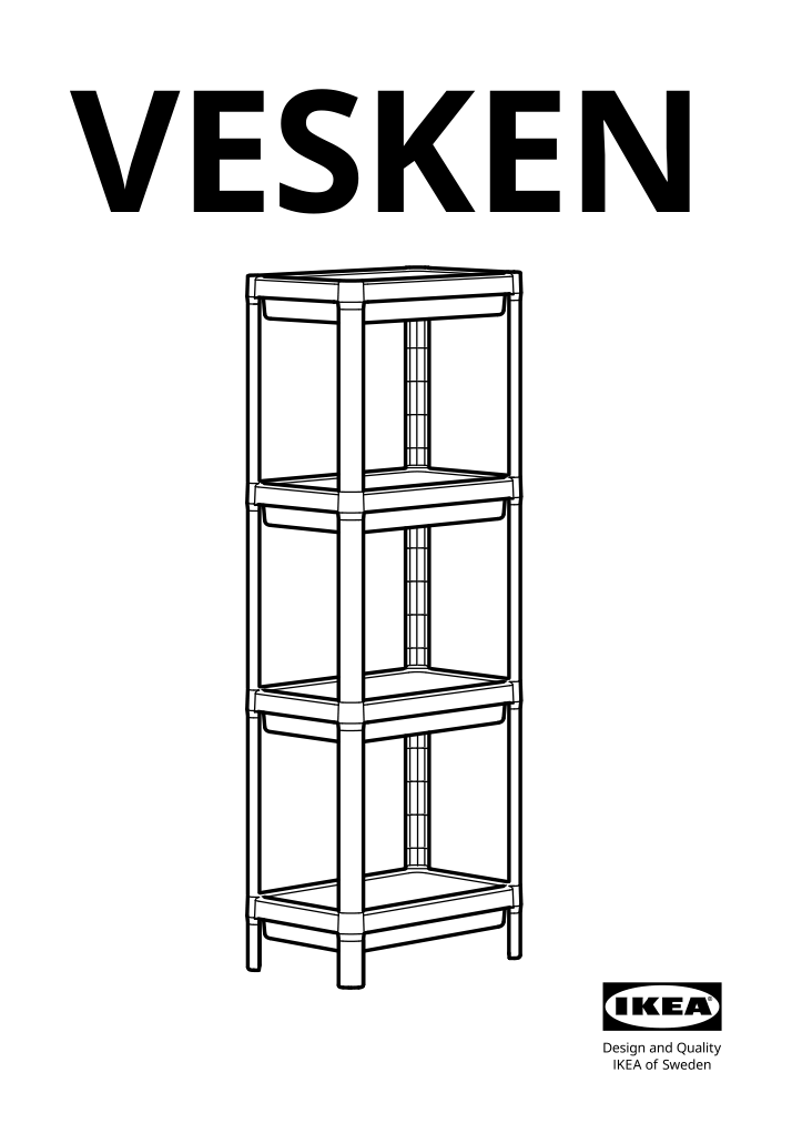 Assembly instructions for IKEA Vesken shelf unit white | Page 1 - IKEA VESKEN shelf unit 403.078.66