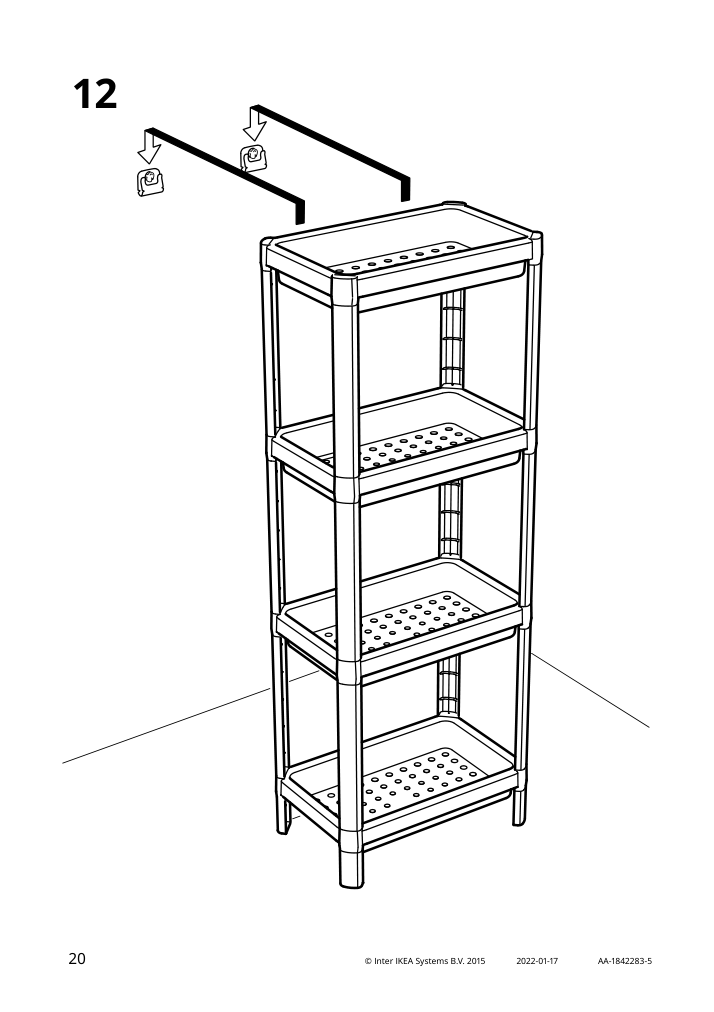 Assembly instructions for IKEA Vesken shelf unit white | Page 20 - IKEA VESKEN shelf unit 403.078.66