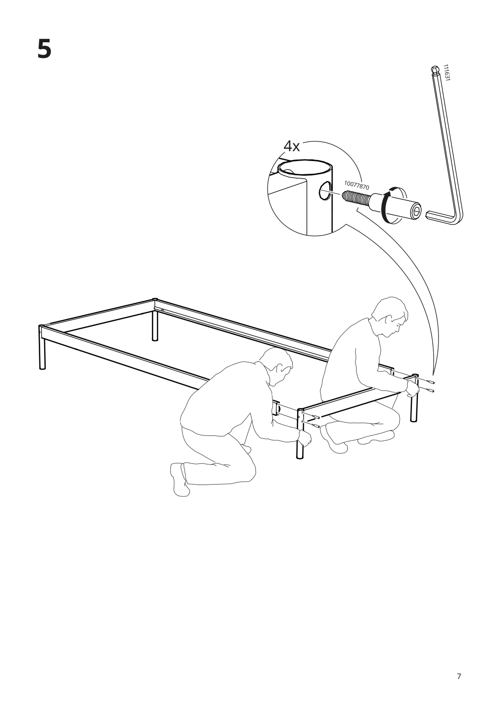 Assembly instructions for IKEA Vevelstad bed frame white | Page 7 - IKEA VEVELSTAD bed frame 405.182.70