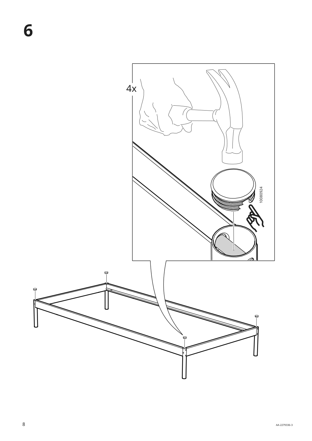 Assembly instructions for IKEA Vevelstad bed frame white | Page 8 - IKEA VEVELSTAD bed frame 405.182.70