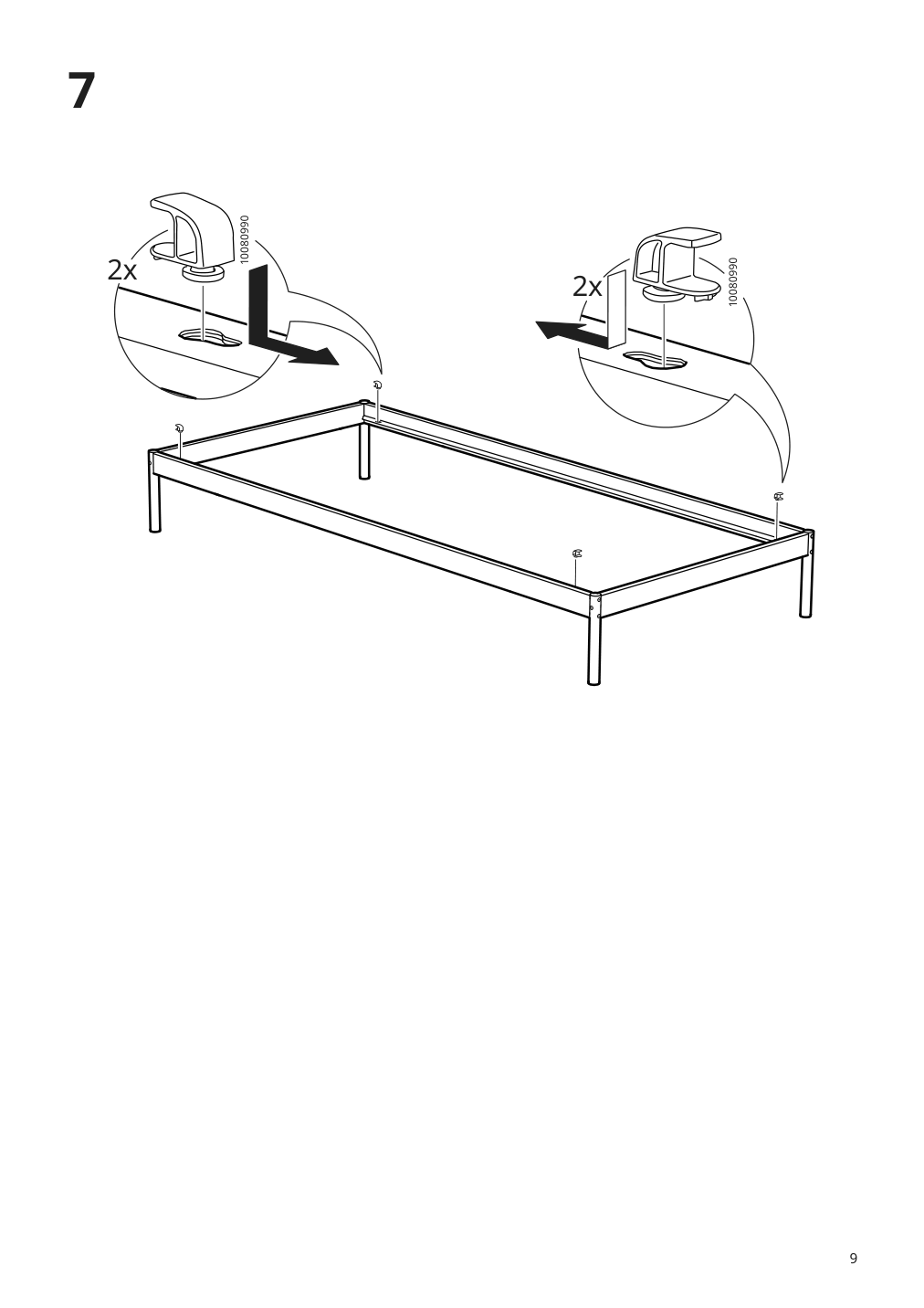 Assembly instructions for IKEA Vevelstad bed frame white | Page 9 - IKEA VEVELSTAD bed frame 405.182.70