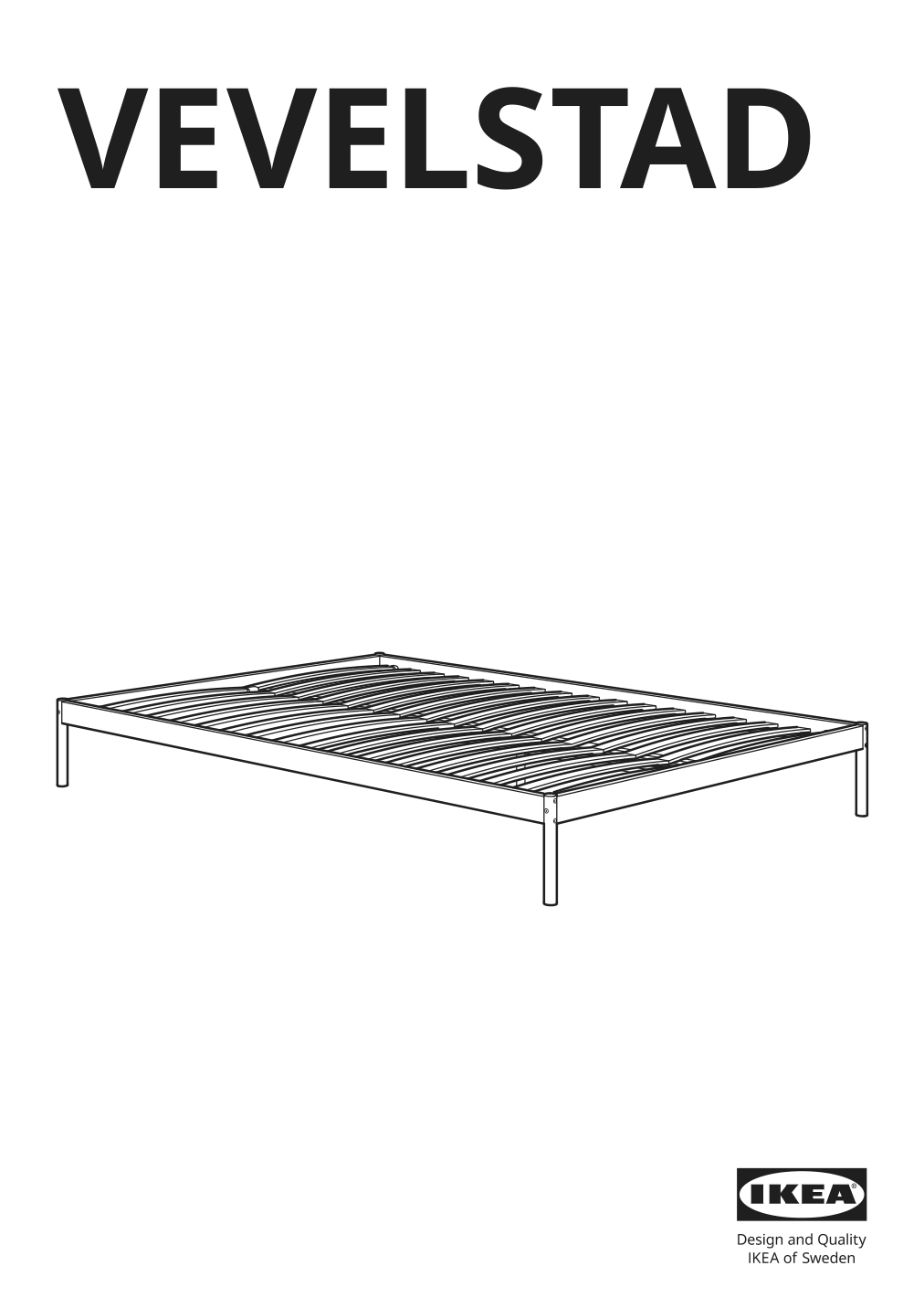 Assembly instructions for IKEA Vevelstad bed frame white | Page 1 - IKEA VEVELSTAD bed frame 805.063.88