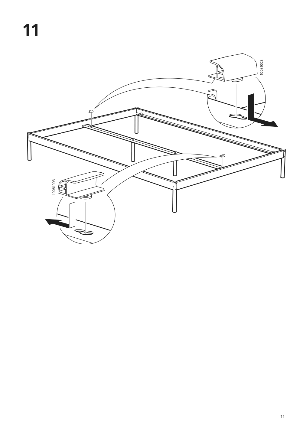 Assembly instructions for IKEA Vevelstad bed frame white | Page 11 - IKEA VEVELSTAD bed frame 805.063.88